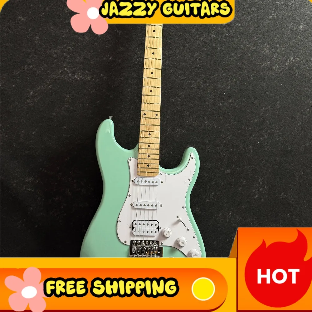 

Surf Green ST Electric Guitar SSH Pickups Alder Body Maple Neck Vintage Tremolo Free Shipping Hot Selling Gift For Beginners