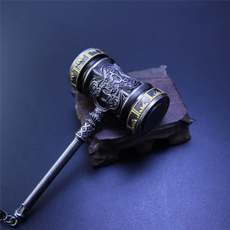 12CM Soul Land Chinese Amine Periphery Tang San Weapon Hou Tian Chui Hammer Full Metal Craft Model Collectible Desk Ornament Toy