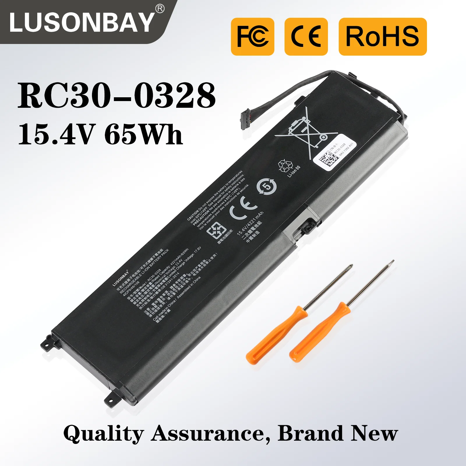 

LUNSOBAY RC30-0328 Laptop Battery for Razer Blade 15 2020 RZ09-0328 RZ09-03304x RZ09-03305x RZ09-0330x 15.4V 4221mAh/65WH