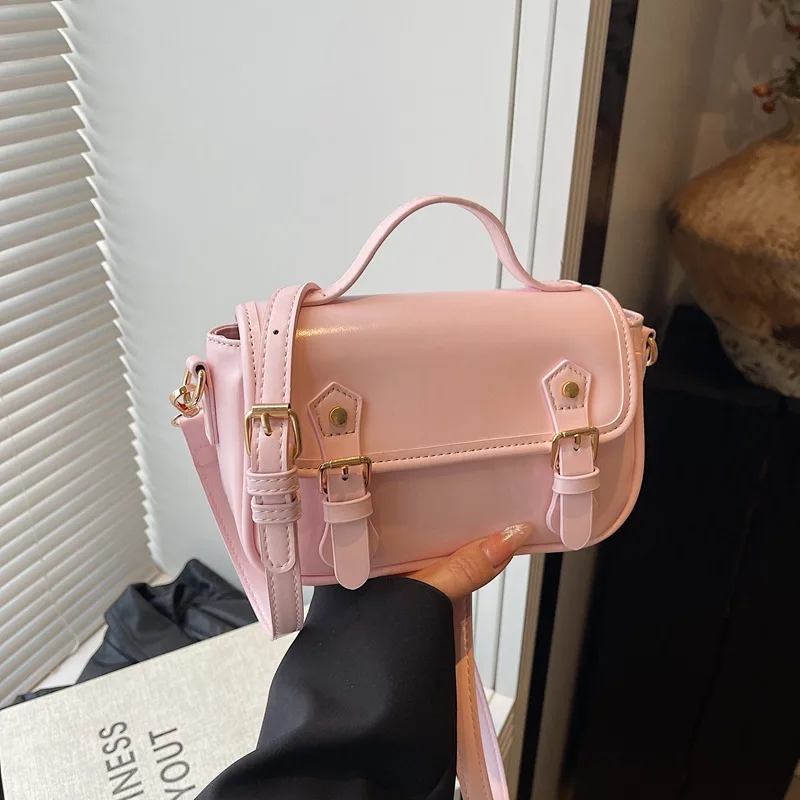 

Korean Pu Leather Tote Bag for Women 2025 New Ladies Vintage Shoulder Crossbody Bags Fashion Designer Female Handbags Mobile Bag