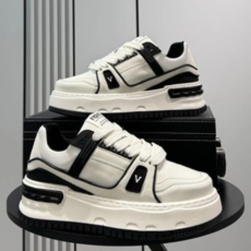 

Sneakers Casual Mens Original Designer Board Shoes Fashion Leather Fabric Breathable Height Increased Flat Platform Sports Shoes