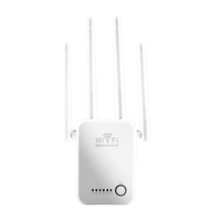 300M WiFi Repeater 2.4G Wireless WiFi Router Signal Booster Extender 4 Antenna Signal Amplifier for Home(US Plug)