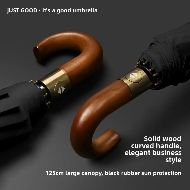

Автоматический утолщенный зонт большого размера для мужчин и женщин, ретро-стиль, складной, защита от солнца и дождя, с металлическим каркасом