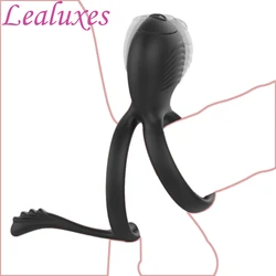 Cock Ring Vibrator for Men Double Penis Rings Delay Ejaculation Cock Massager G spot Clitoris Stimulator Sex Toys for Couples