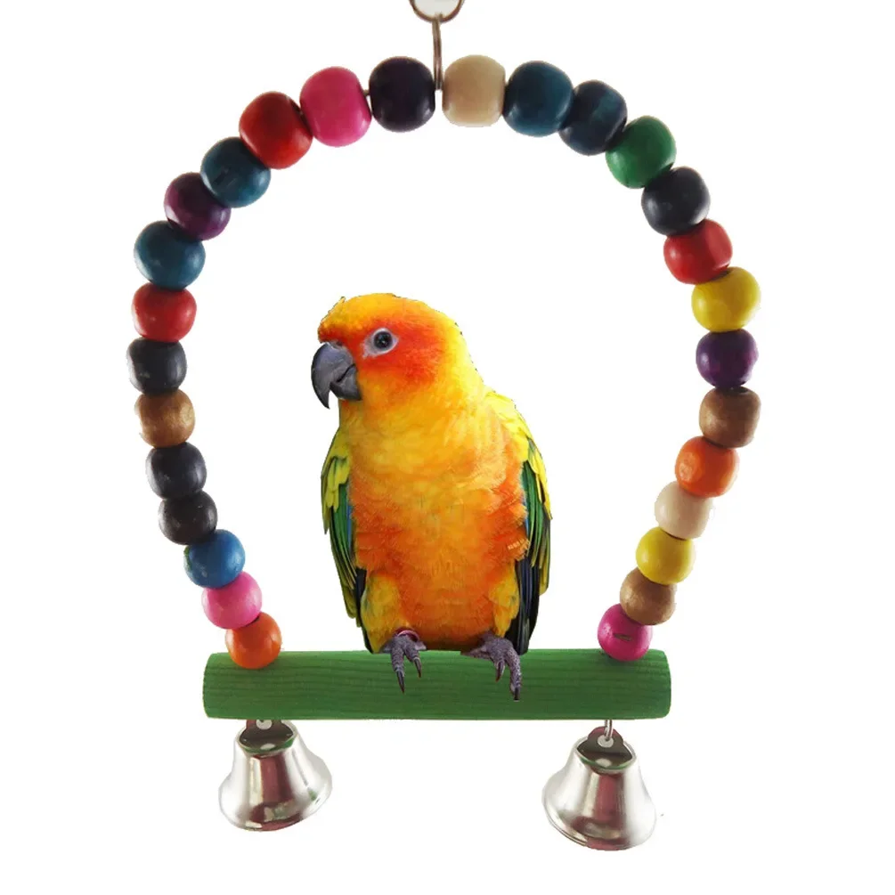 Parrot Bite Toy Pet Bird Swing Suspension Bridge Plastic Ball Color Random 12-Piece Set