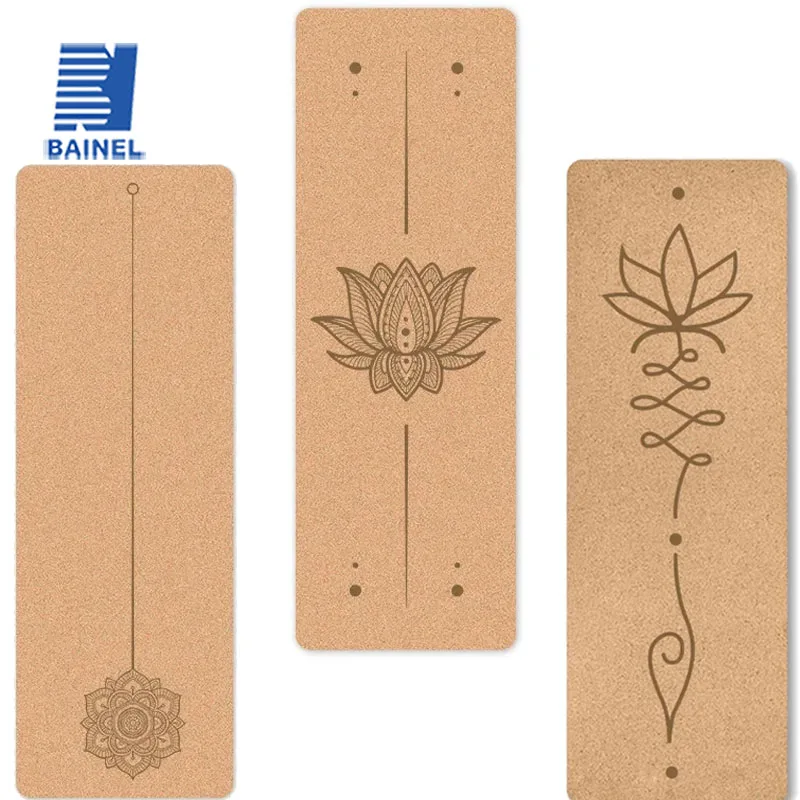 

Artistic Natural Cork TPE Yoga Mat Nature Series Pilates Exercise Gym Fitness Skin-Friendly Non-Slip Styled Training Pads