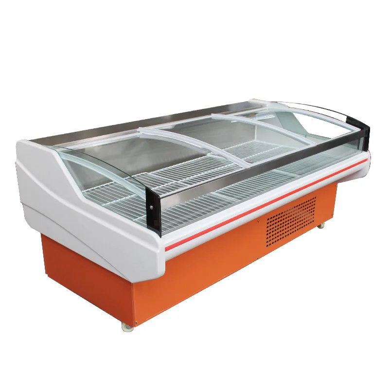 Supermarket Single-Temperature Display Showcase Refrigerator Cool Climate Single Door Glass Door Freezer Meat Seafood Display
