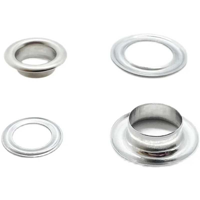 20~50 Set Stainless Steel Eyelets Grommets M4 M5 M6 M8 M10 M12 Silver with Washer Grommet,for Leather Craft Repair Shoes