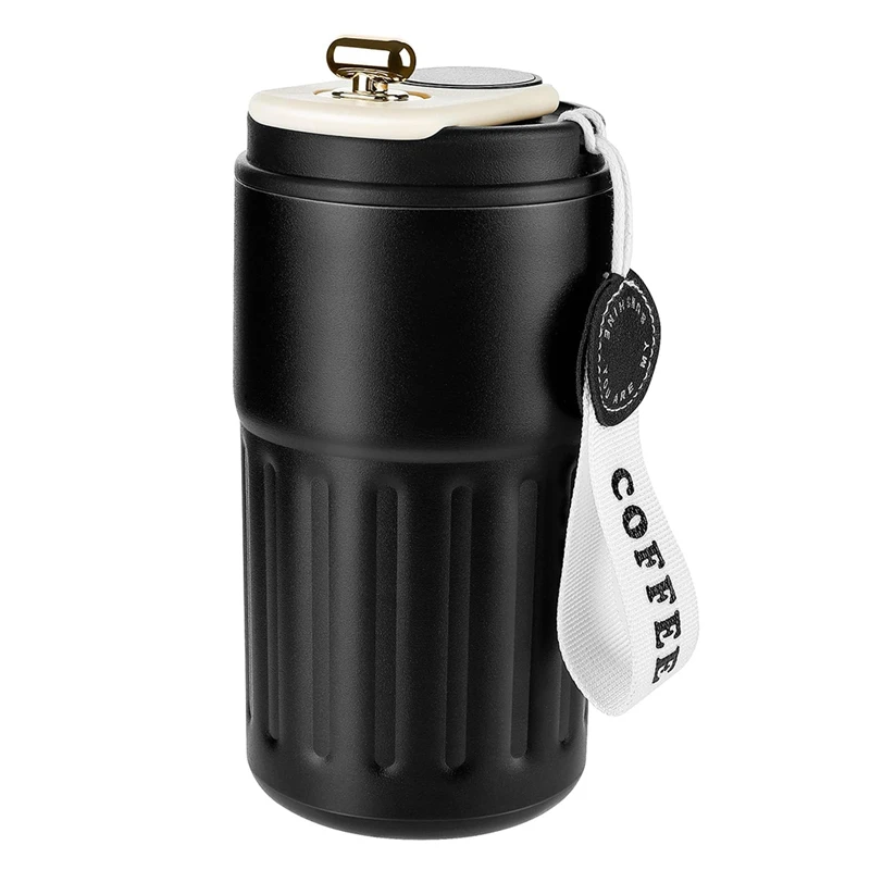 Coffee Mug Digital Display Bottles 410Ml Stainless Steel Mug Insulated Vacuum Thermal Mug Leakproof Travel Mug