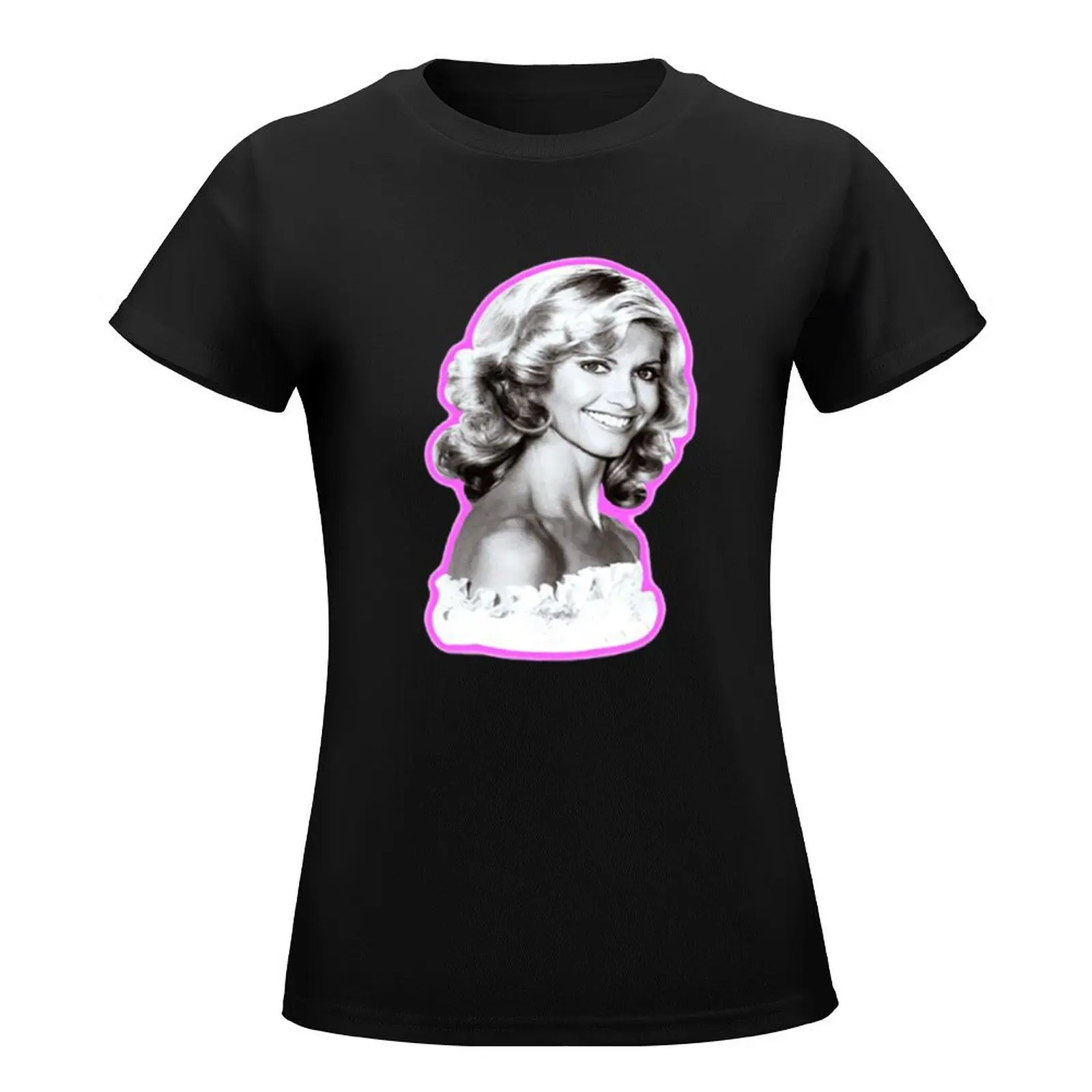 Olivia newton john retro T-Shirt Aesthetic clothing graphics shirts graphic tees tees Woman fashion