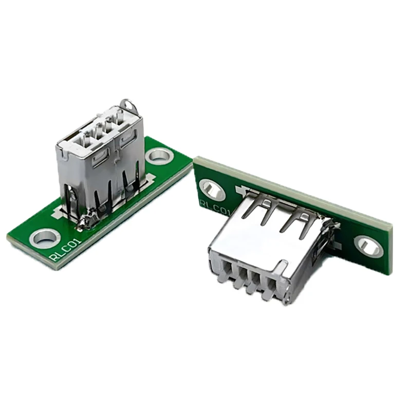 New 5Pcs  DIY Panel Mounting Repair Charging Interface USB With Fixed Board Connector