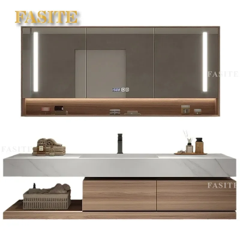 For Bathroom Cabinet Integrated Wash Basin Countertop Simple Modern Vanity Unit Customizable Sink Combo Storage Furniture