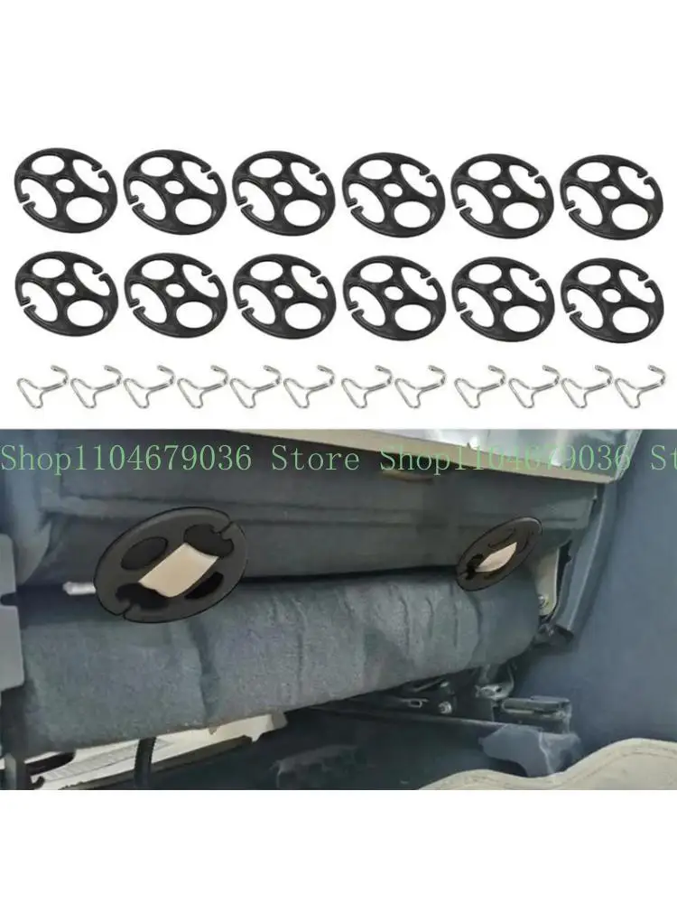 652F Plum Plate Metal Hooks Set Easy Installation Include 12pcs Chuck and 12pcs Hook