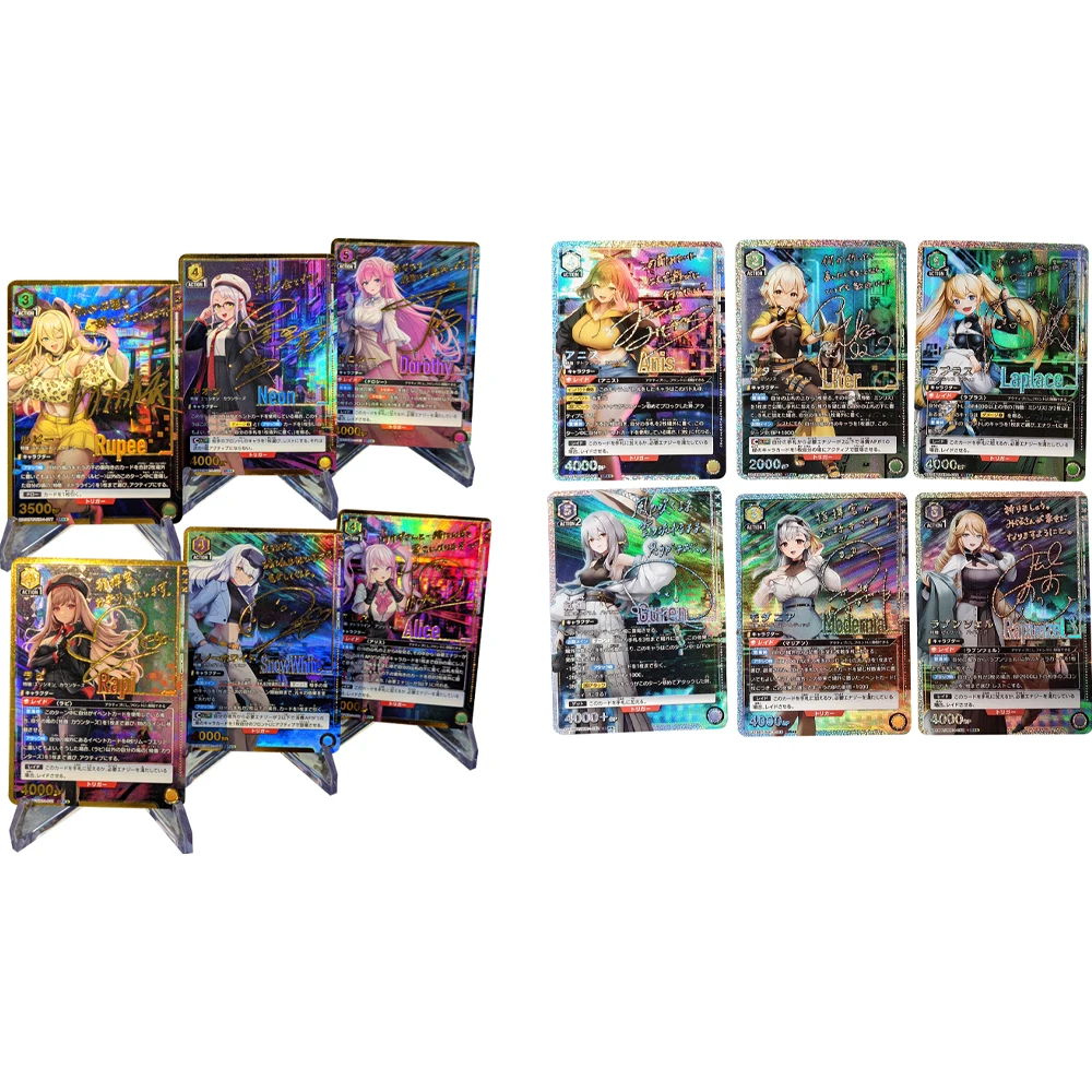 6Pcs/set Anime WS Collection SSR Cards Goddess of Victory Nikke Hongryeon Signature Card Gilding Refractive Color Flash Gifts