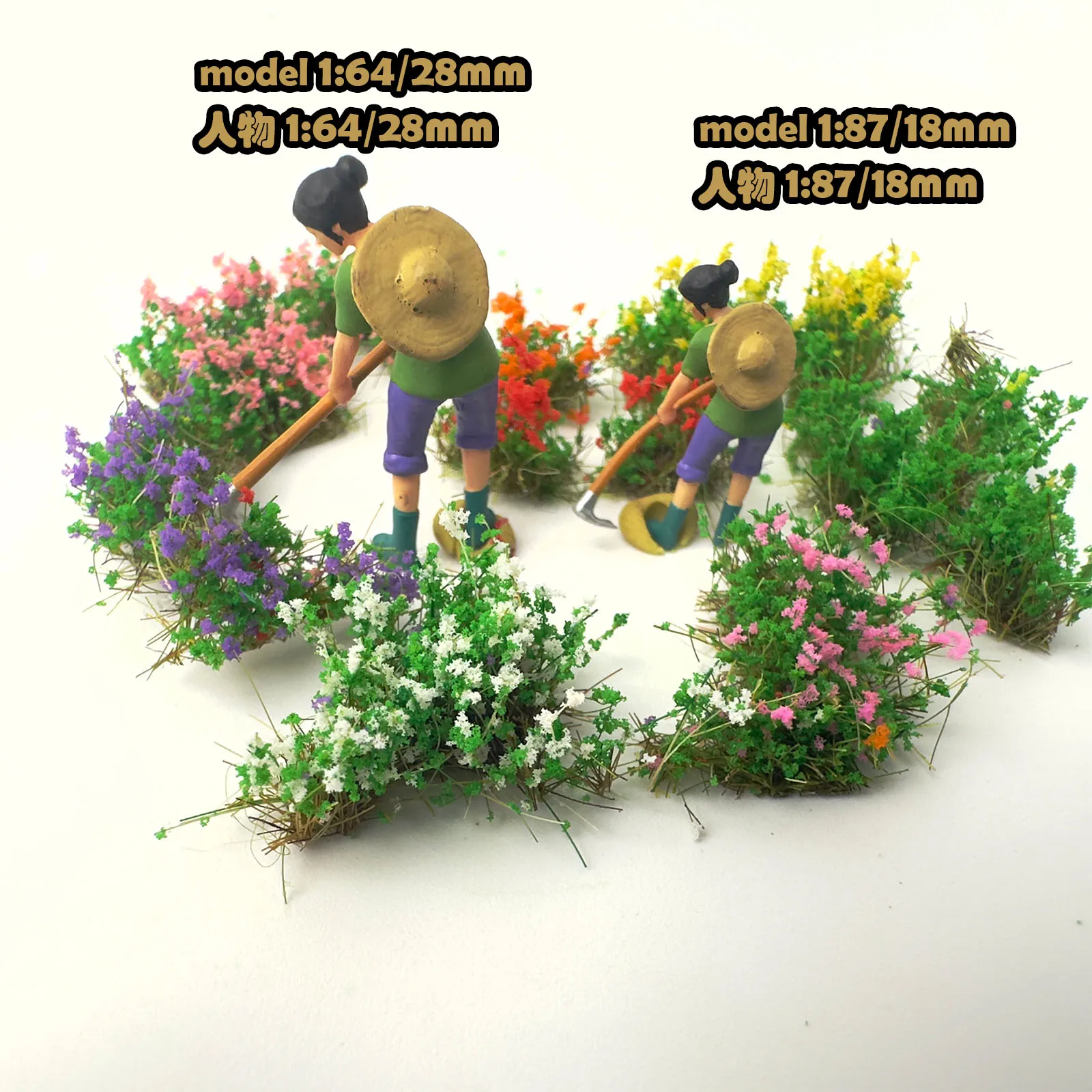 Ho N Miniature Tearable Flower Cluster Grass Height 8-10MM Model Diy Model Making Military Scene Railway Train Layout Diorama