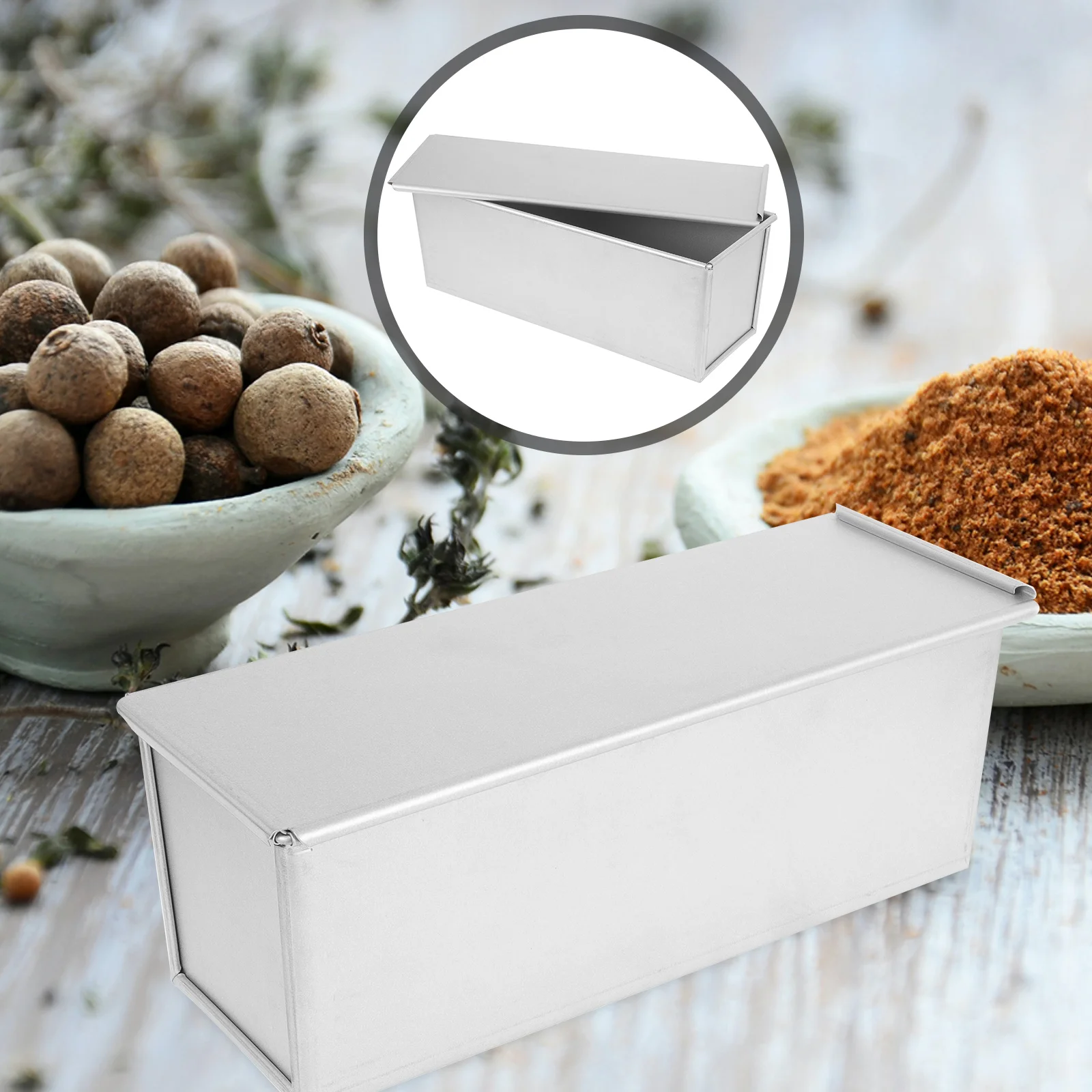 

Baking Supplies Toast Box Loaf Pan Dish with Lid Aluminum Alloy Plating Bread Pans for Tool