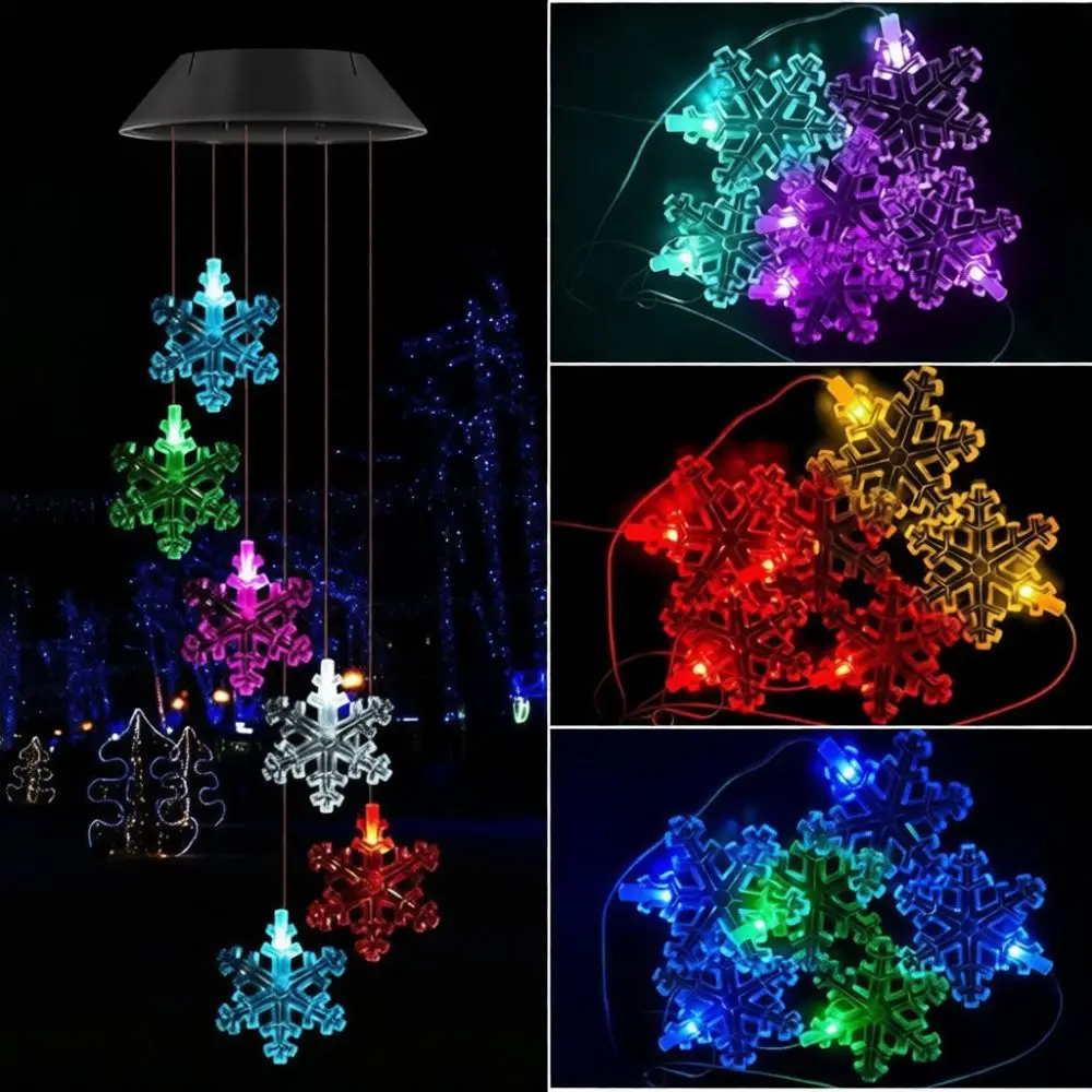 Solar Wind Chime Light Colorful LED Hummingbird Hanging Lamp Outdoor Waterproof Decorative Light For Garden Backyard