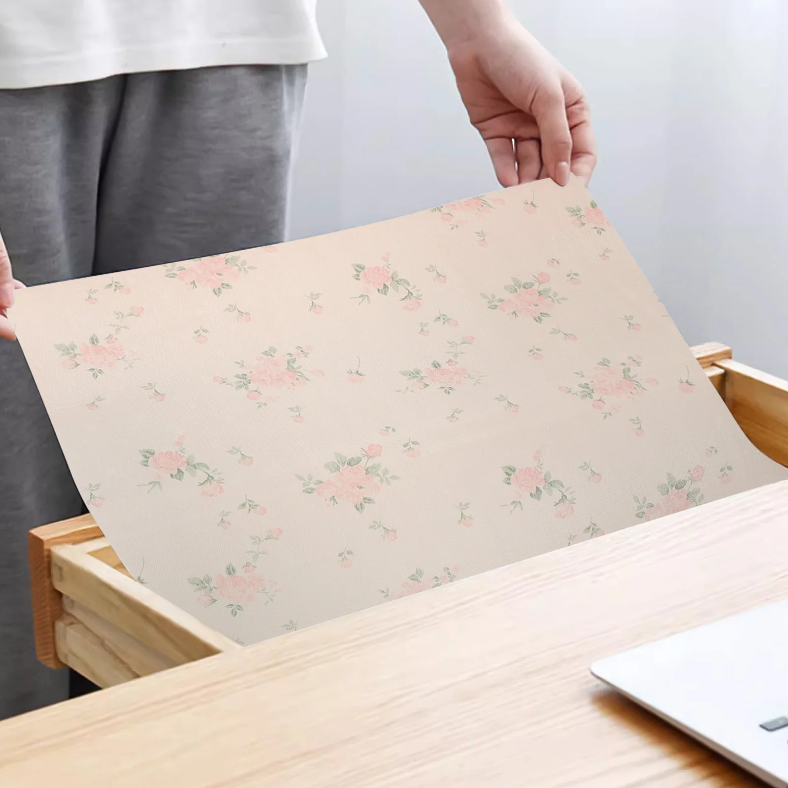 

30X500CM Anti Slip Moisture Proof Pad Kitchen Cabinet Fridge Shelf Liners Washable Drawer Mat Pink Rose EVA Cut to Fit ganizing