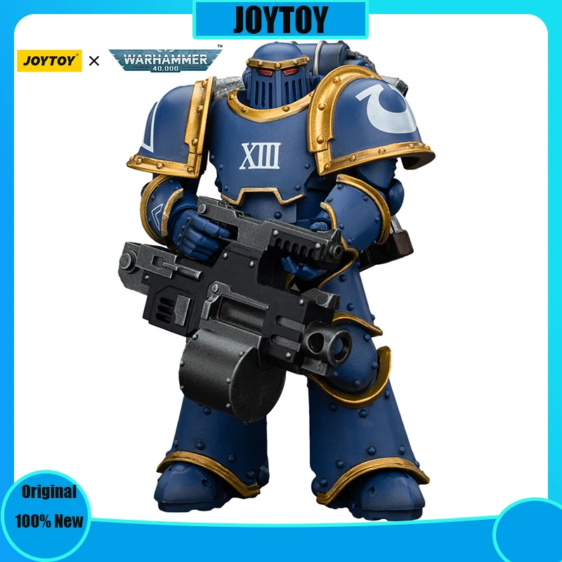 JOYTOY Warhammer 40k Figures Ultramarines Legion MKIII Tactical Support Squad Legionary with Heavy Bolter Warhammer Figurine Toy