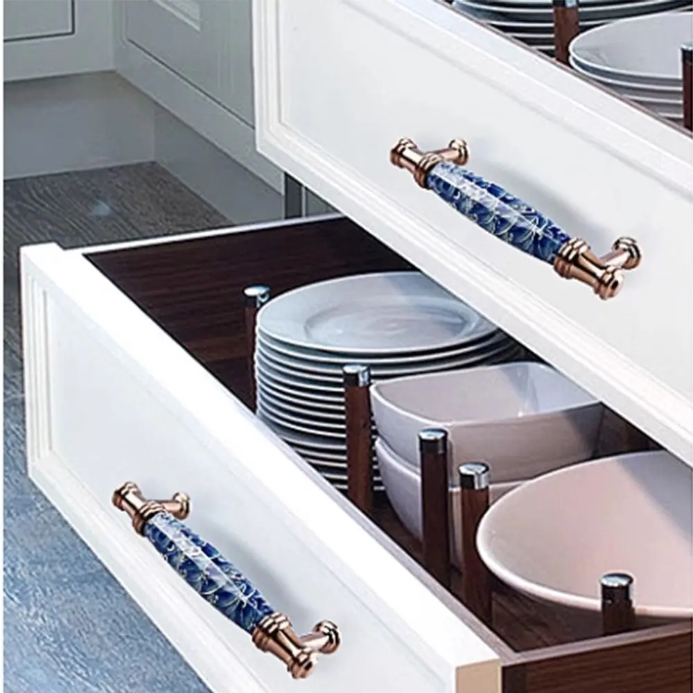 

2pcs High-end Luxury Handles Contemporary Ceramic European Ceramic Knobs Sleek Minimalist Design American-style Handles Drawers