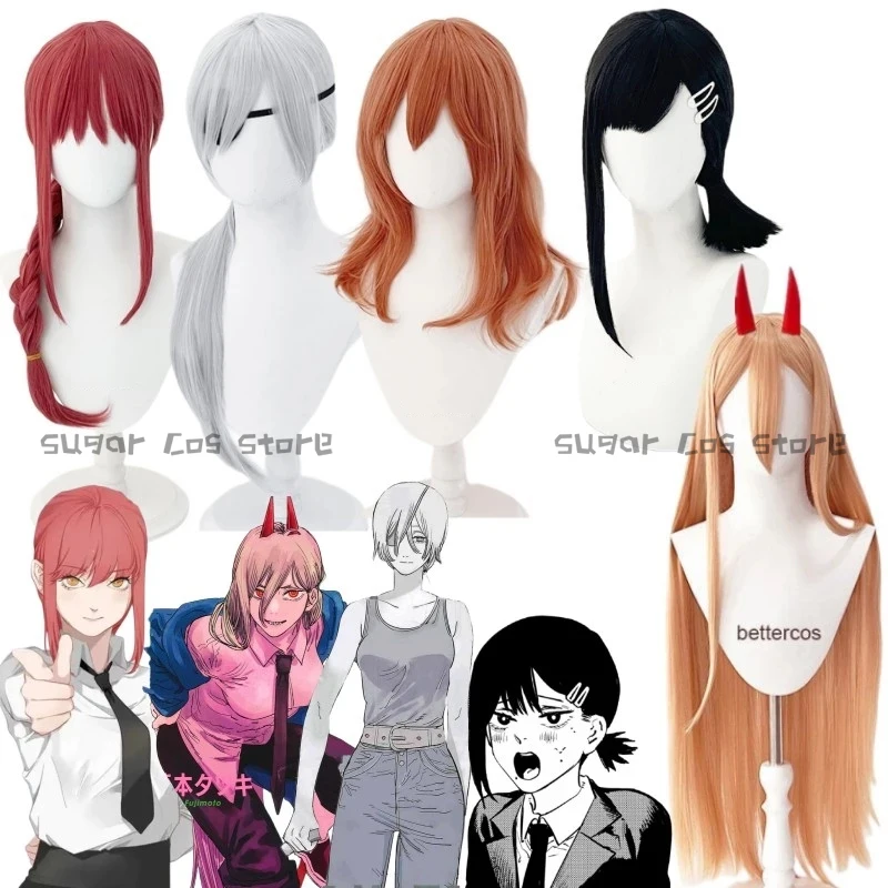 

Chainsaw Man Angel Devil Kobeni Quanxi Makima Power Anime Cosplay Wig Heat Resistant Synthetic Hair Halloween For Men Women Prop