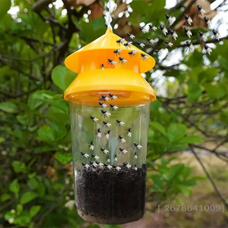 〔L〕1Pcs Multipurpose Kitchen Yard Pest Tool Fruit Fly Trapper With Attractant Hanging Fly Traps Bottles Reusable Catcher