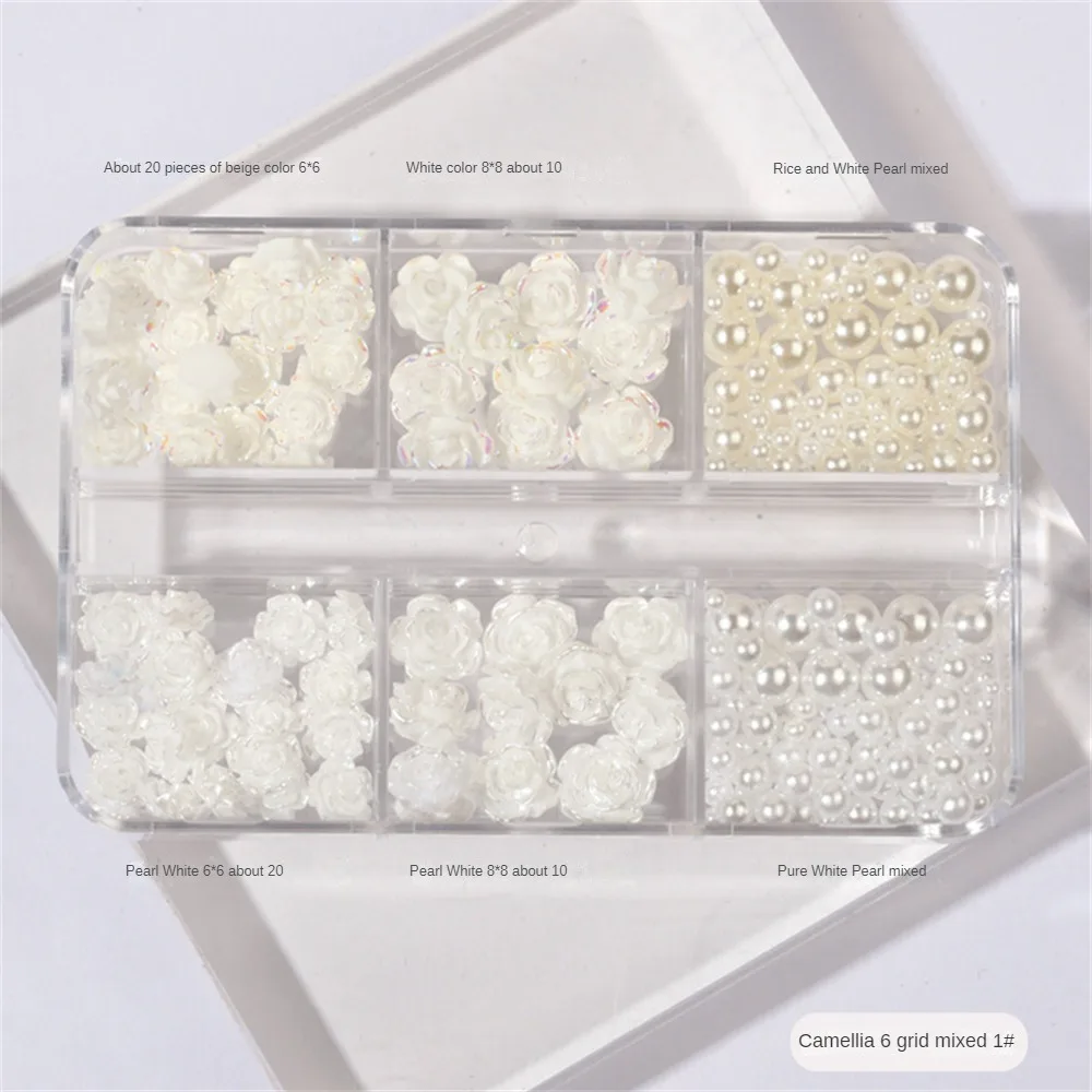 อุปกรณ์ตกแต่งเล็บลายดอกไม้คาเมลเลียปลอดภัยและไม่มีกลิ่นสำหรับตกแต่งศิลปะเล็บอเนกประสงค์รูปทรงและสีต่างๆ