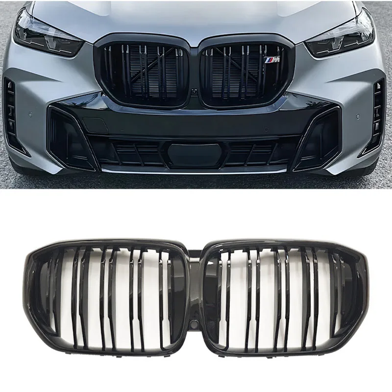 

Racing grills For 2023-2024 G05 BMW X5 dual-line replacement Glossy Black Front Bumper Grille Upper Grill Car Accessories