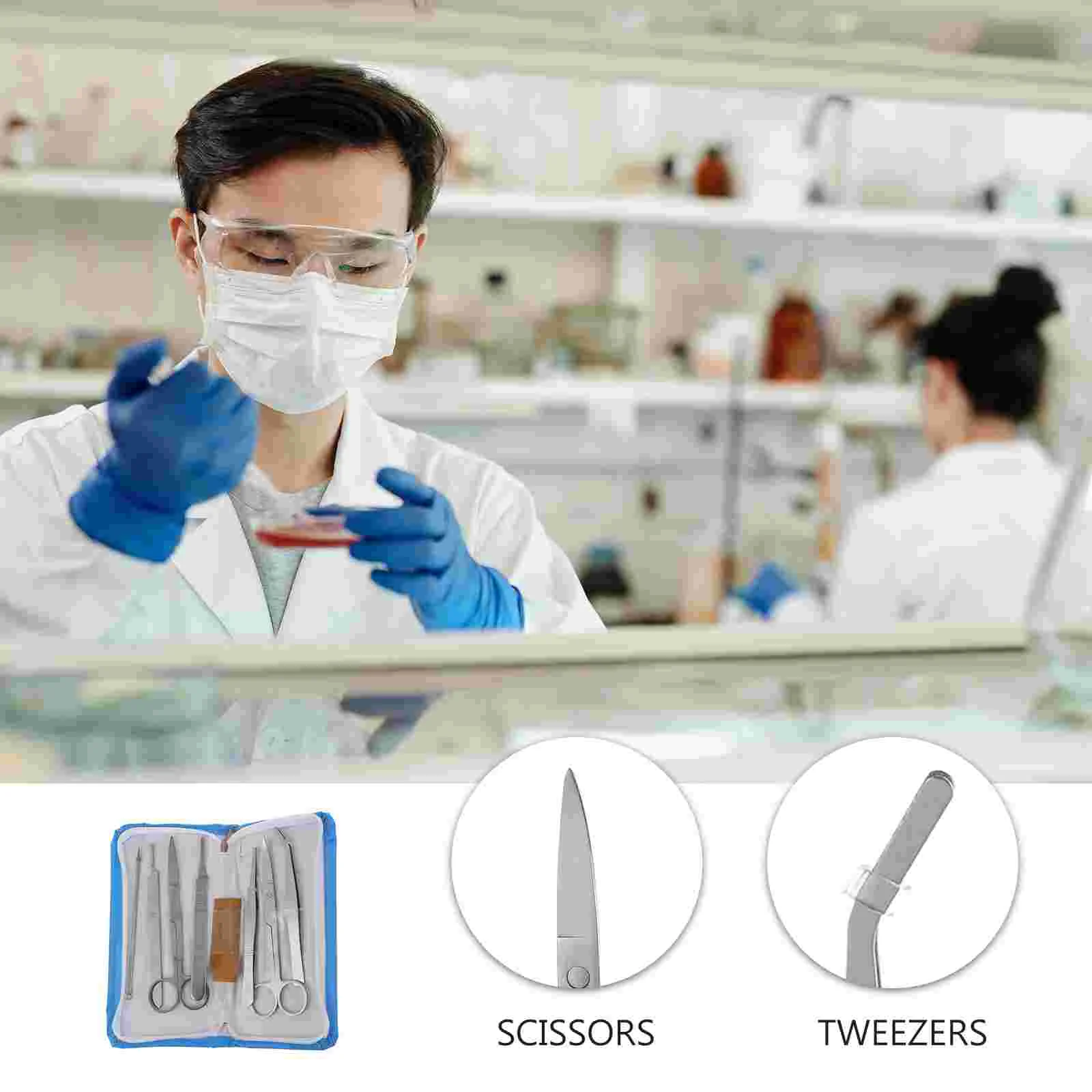 Laboratory Equipment Bioexperiment Dissection Tools Needle Tease Dissecting Kit Blue Student