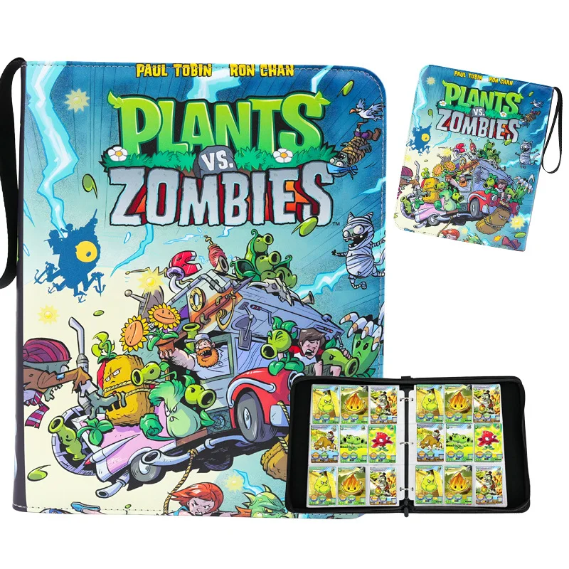 9 Grid Plants Vs. Zombies Large Capacity Cards Book Card Collection Books Pu Leather Loose Leaf Zipper Card Store Kids Gifts