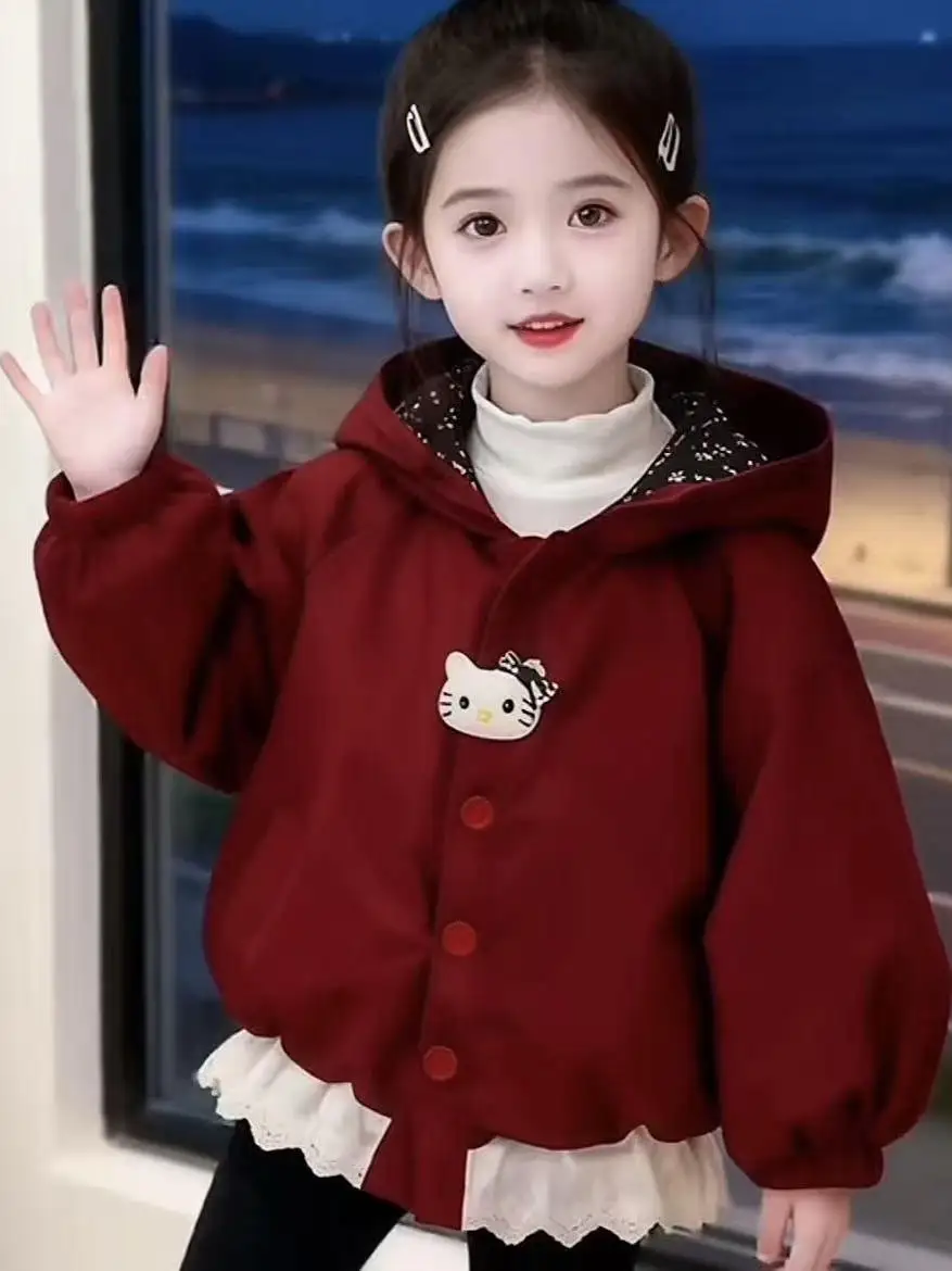 

Girls Ruffle Cotton Jaet Winter Thiened Warm Coat with Hat Children's Faion Baby Clothes Sweet Loose Sle Long Sve