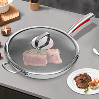 Stainless Steel Frying Pan Corrosion Resistance & Tempered Glass Lid | Non-Stick Coating for Family Cooking