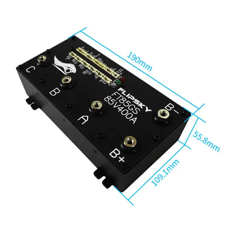 Flipsky FT85GS ESC 85V 400A com caixa de alumínio não-VESC para robô de combate de folha eletrônica prancha de surf robô AGV