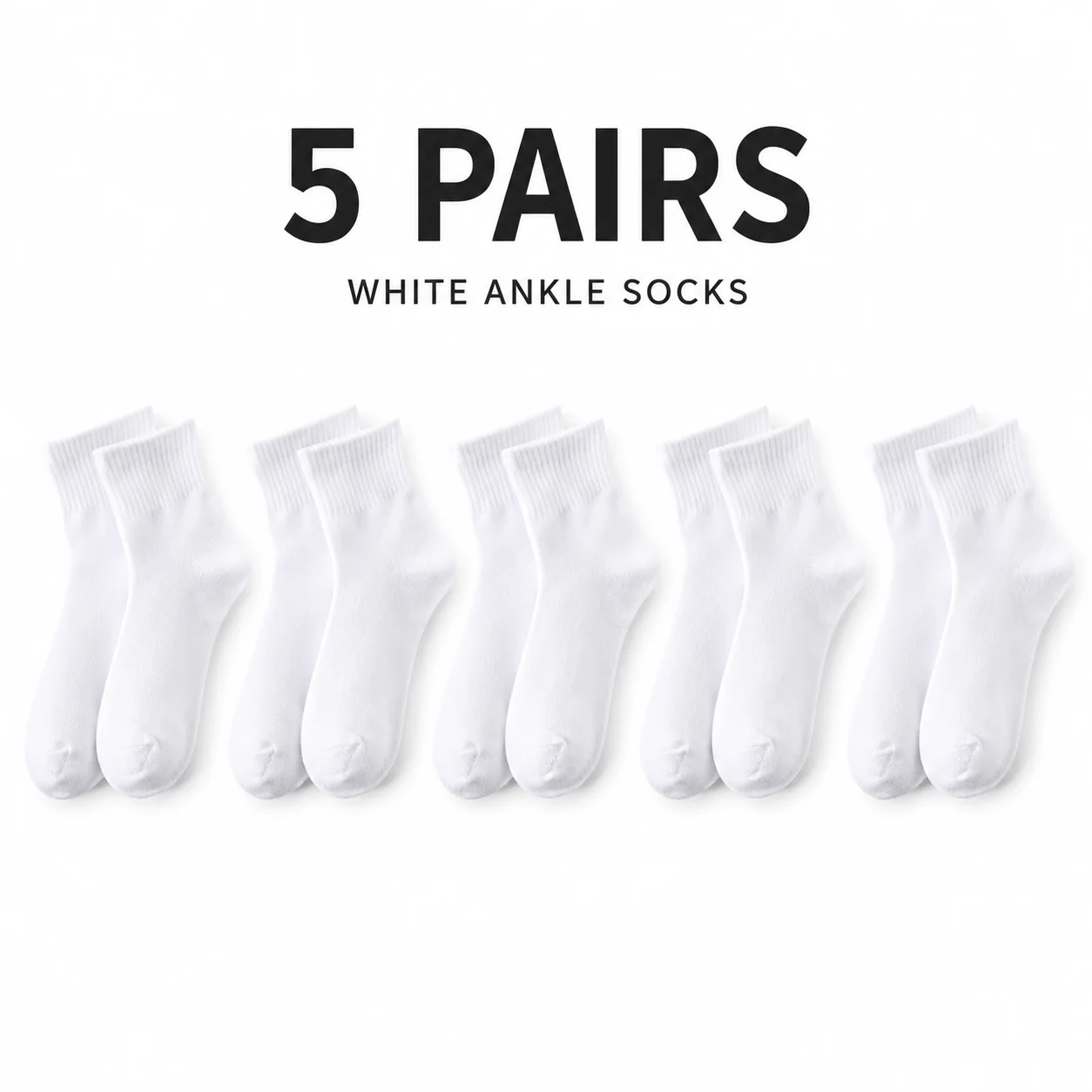 Kids Solid Color Ankle Socks 5 Pairs Breathable Flat Knit Children Socks Four Season Daily Wear Boys Girls Socks