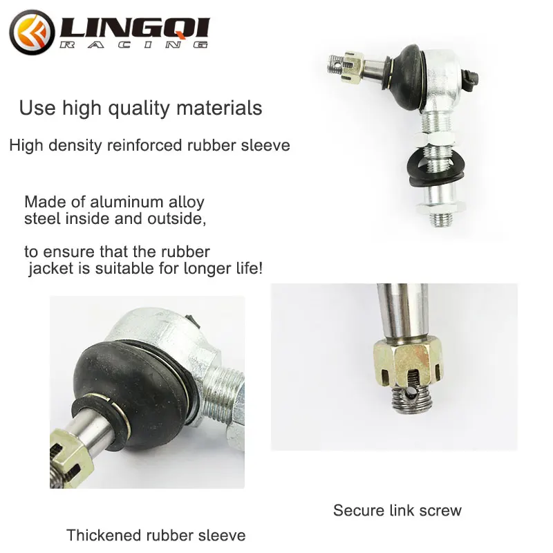 LINGQI RACING Hollow Threaded Ball Head Left Right Swing Arm Balls Joint For 50cc-110cc UTV ATV Quad Bike Dune Buggy Parts