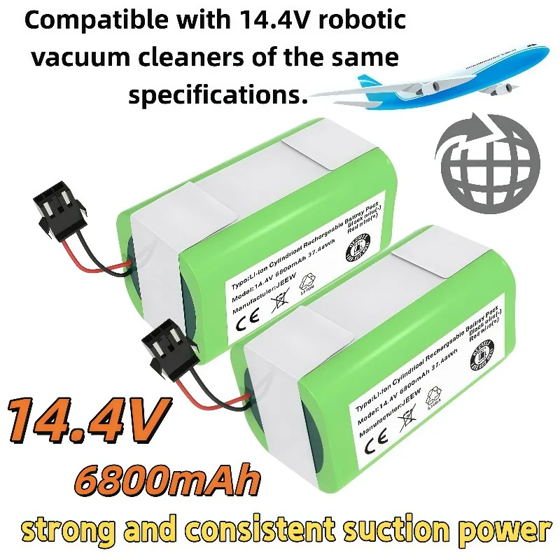 14.4V 6800mAh Replacement Battery Fit Conga Excellence 990 1090 Deebot N79 N79S Eufy Robovac X500
