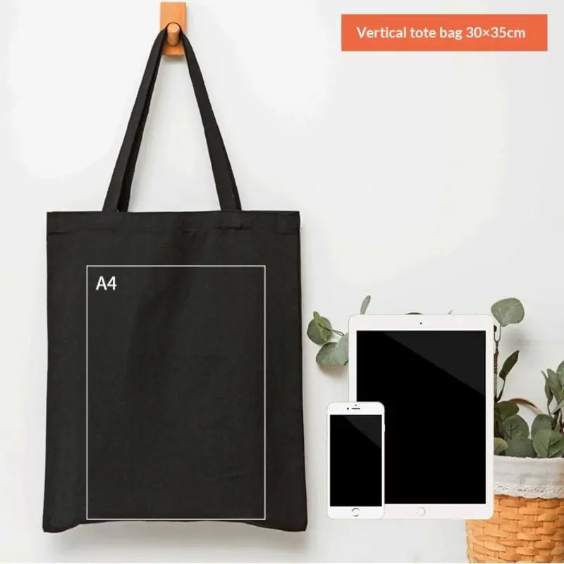 Foldable Reusable Shoulder Handbag Women Large Blank Canvas Tote Bag Washable for Grocery Office Daily Commute