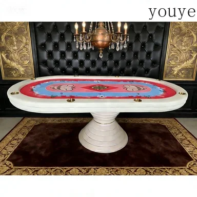 L10 Professional event 10-person Texas Hold'em table, solid wood frame wear-resistant leather chess and card entertainment table