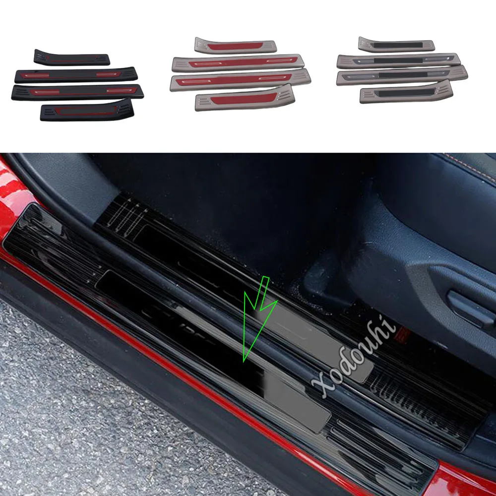 

Car Body Door Sill Strip Scuff Plate Frame For Mitsubishi Eclipse Cross 2017 2018 2019 2020 2021 External Cover Threshold 4PCS