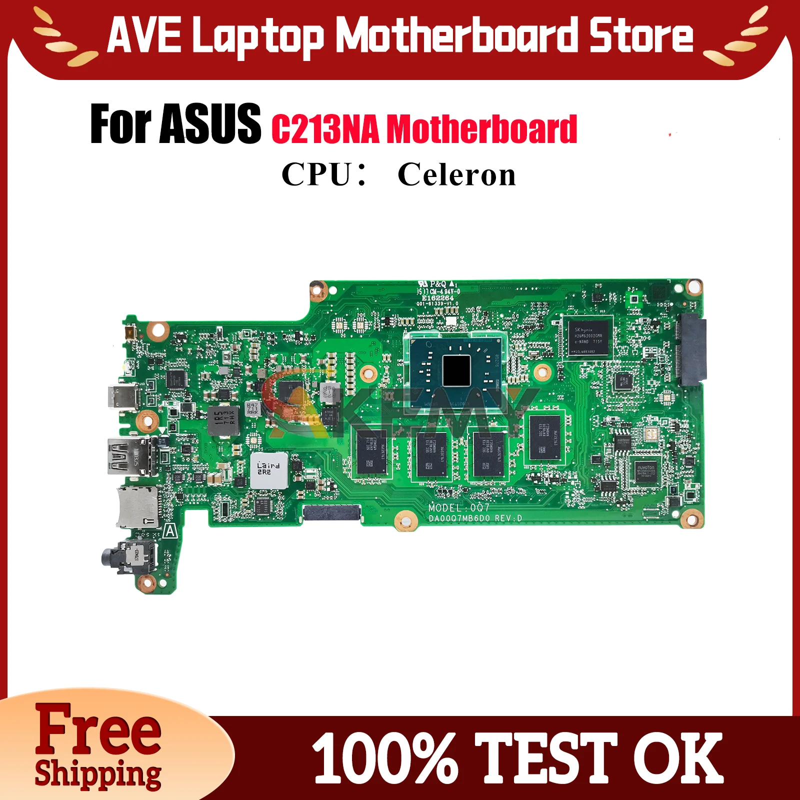 

C213NA Материнская плата для ноутбука ASUS Chromebook C213N C213NA Материнская плата для ноутбука с процессором Celeron 100% тестирование ОК быстрая доставка stk