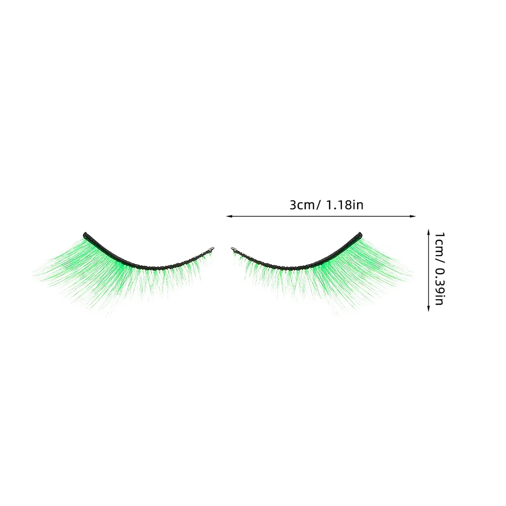 10쌍 그린 인조 속눈썹 드라마틱한 위스피 스트립 속눈썹 무대 메이크업 성 패트릭 데이 파티 코스프레 할로윈 속눈썹