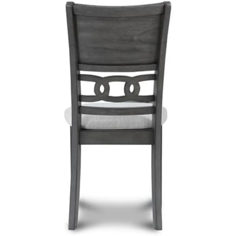 Conjunto de jantar redondo de 5 peças com 1 mesa de jantar e 4 cadeiras, 47 polegadas, cinza