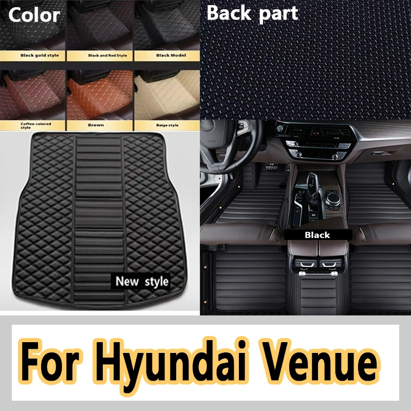 

Роскошные автомобильные коврики для Hyundai Venue QX 2020 2021 2022 2023, роскошный коврик, защитный коврик, кожаные коврики, грязные ковры, аксессуары