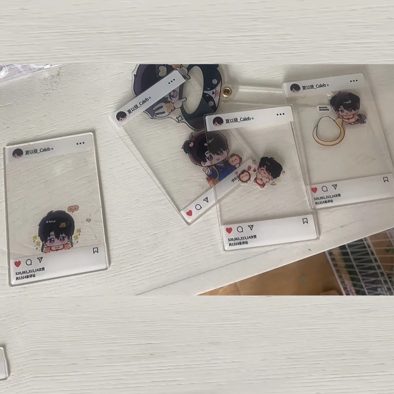 4Pcs/Set Love And Deepspace Acrylic Transparent Card Caleb Xia Yizhou Anime Peripherals Cute Unique Photograph Ornaments Gift