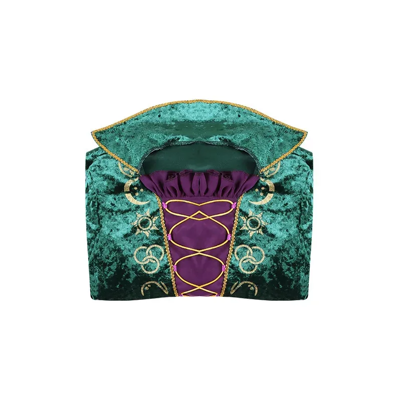 Peluca de Cosplay de Halloween Hocus Pocus Winifred Sanderson, vestido gótico Vintage para mujeres y niñas, disfraz Medieval de Reina Roja sk;m1