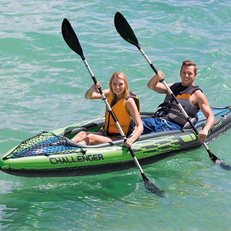 Inflatable Kayak Fishing Boat–Heavy Duty PVC Raft with Removable Skeg & Motor Mount,Portable 2-Person Kayak for River Lake Ocean - view 5