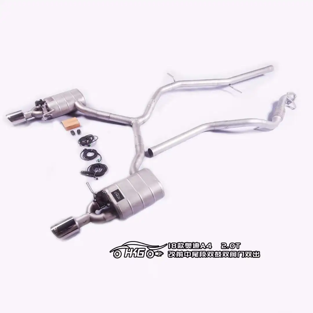 Suitable for 09-19 Audi,A4 A4L 2.0B8 modified head, front, middle, tail valve exhaust system muffler