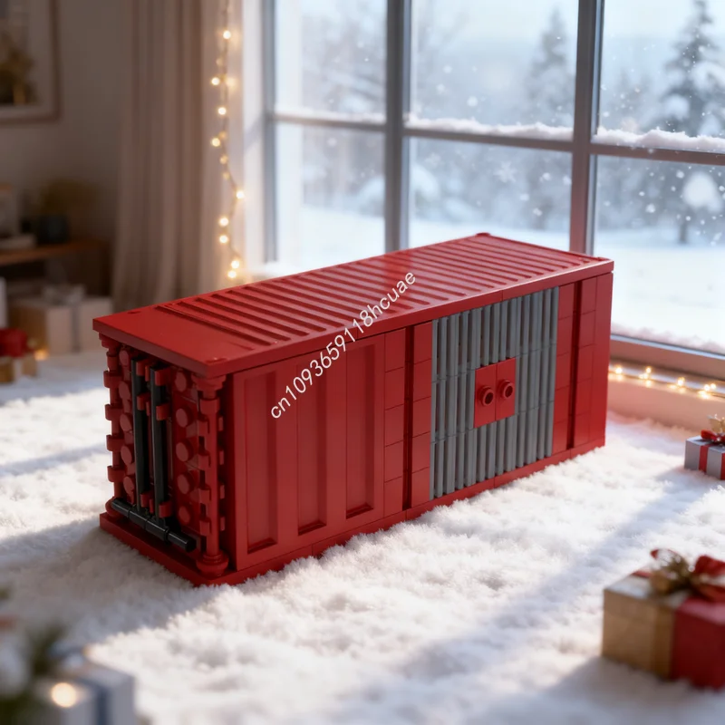 

111pcs MOC City Simple Red Container Model Building Blocks Christmas Gifts Toy Construction Assemble DIY Education Creative Idea