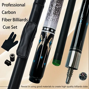 Bue da biliardo professionale in fibra di carbonio Set Design lucertola Punta da 12,5 mm Testa a sfera Forniture da biliardo per il campionato di nove palle