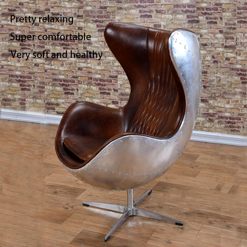 Office Swivel accent chair Italian design office modern velvet or leather living room furniture Aviator Armchair